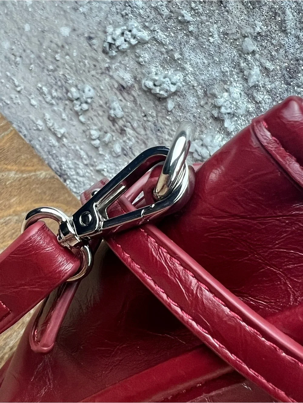 602 Melie Bianco Burgundy Satchel
